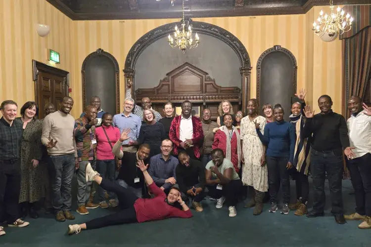 Group people in a ball room